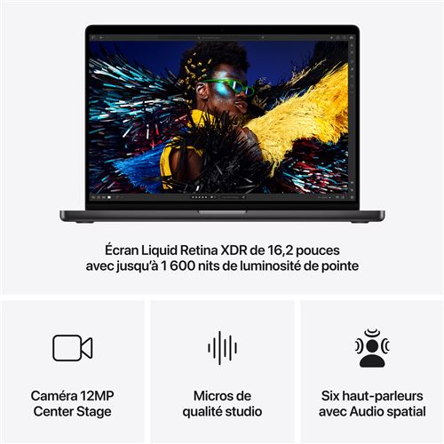 MacBook Pro 16pouces 2024 M4 ram 32go disque ssd 1tera carte graphique Apple silicone M4 pro Scellé