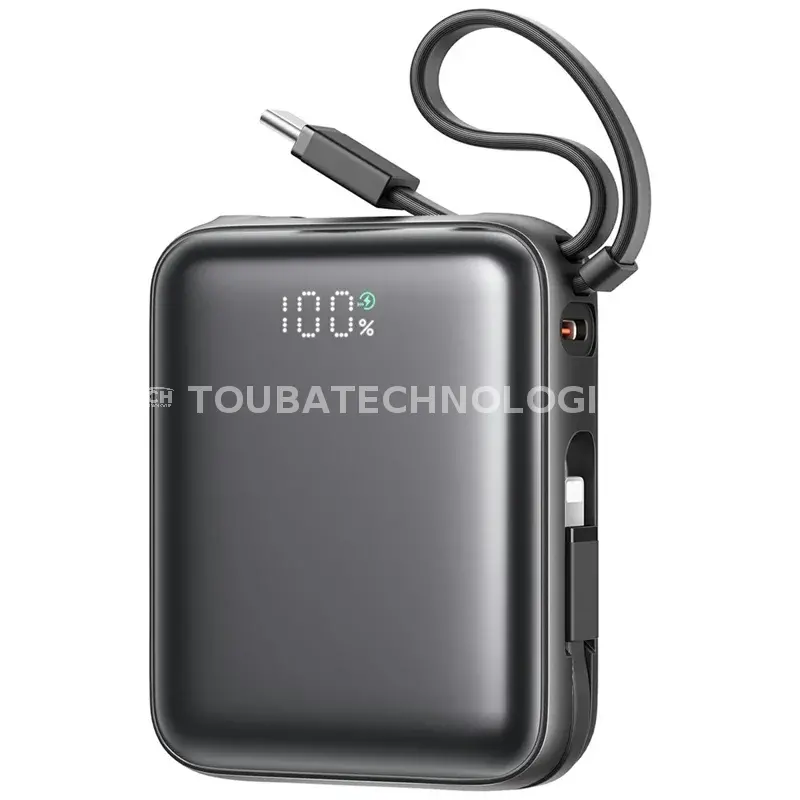 Chargeur de batterie externe JOYROOM JR-PBF27 10 000 mAh 22,5 W avec deux câbles intégrés - Noir