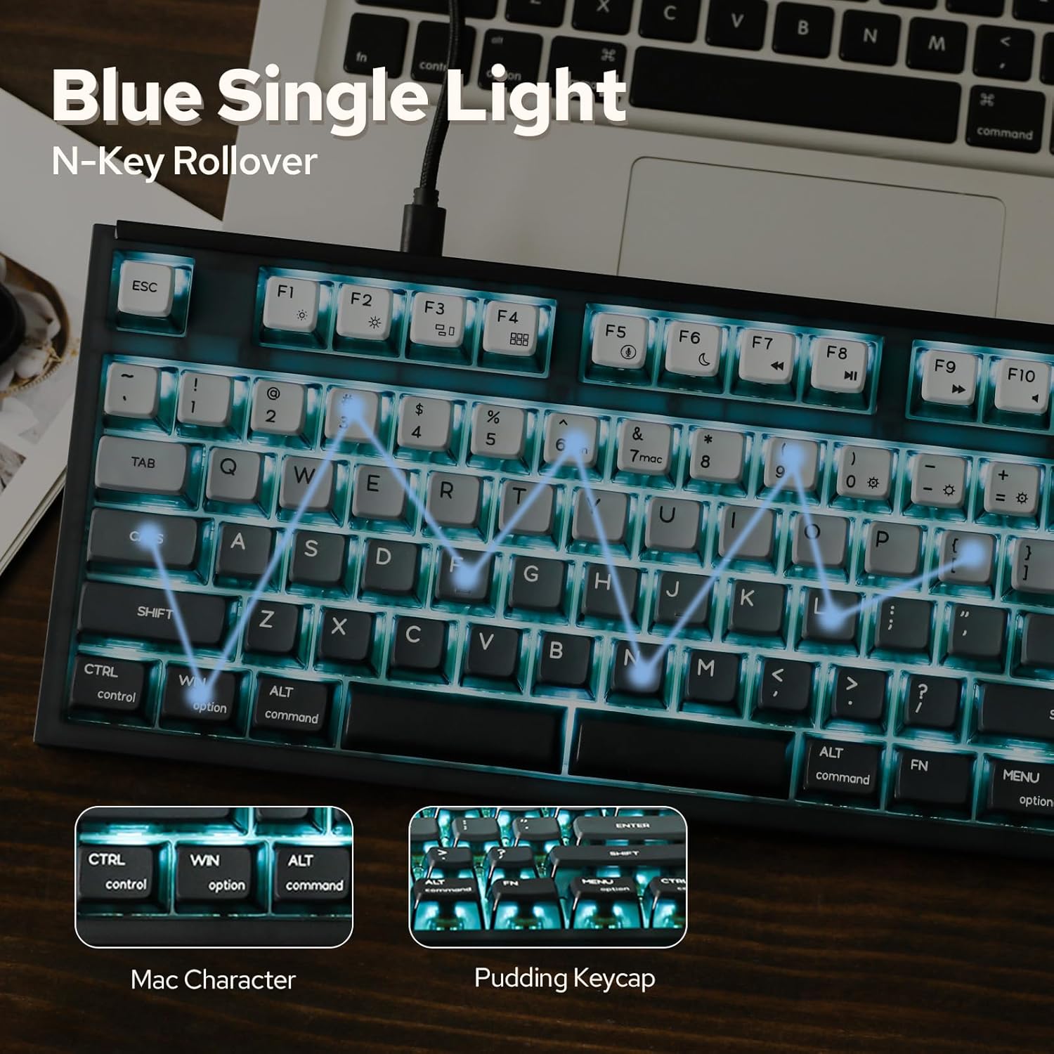 EPOMAKER SKYLOONG GK87 QMK/Via Clavier mécanique Filaire TKL avec 3 Boutons rotatifs, échange à Chaud, Programmable, Barre d'espace divisée, pour Win/Mac (QMK White, Flamingo Mechanical)