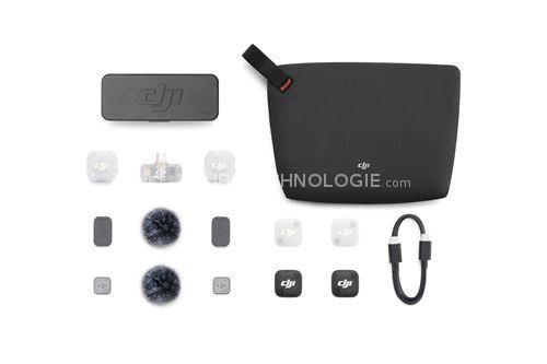 Microphone sans fil Dji Mic Mini 2 Bluetooth 2 TX + 1 Mobile RX + Etui de chargement Noir
